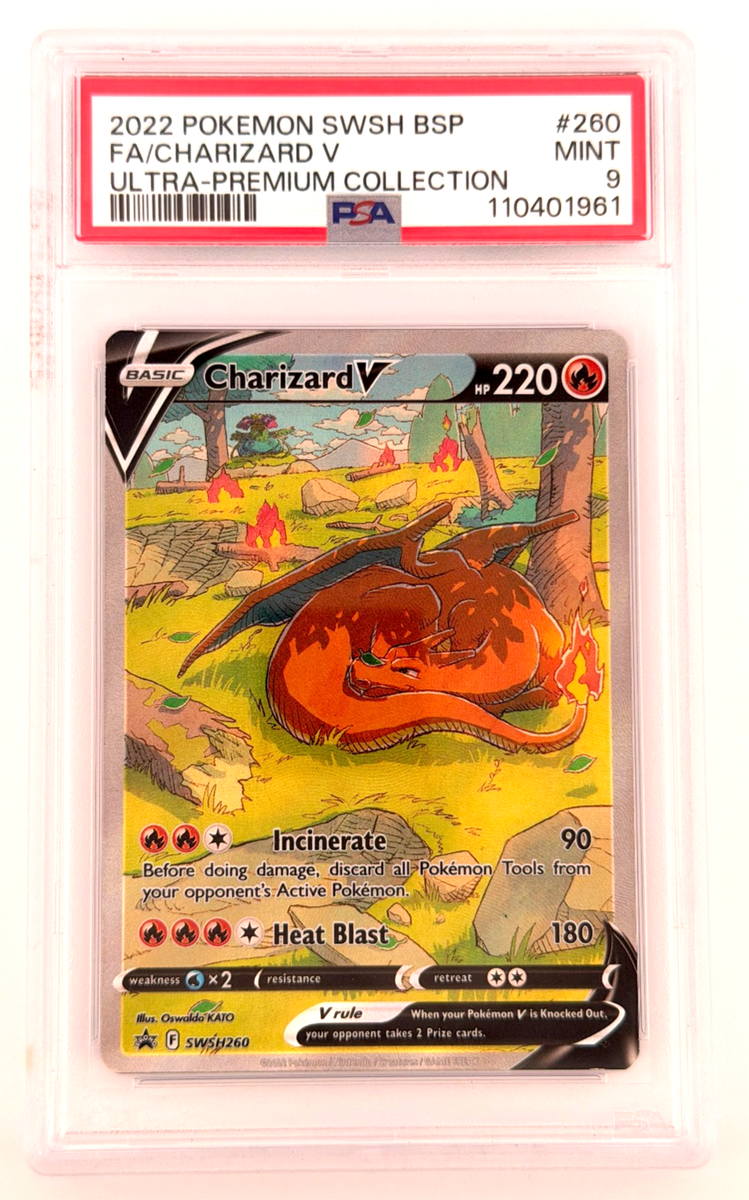 2022 POKEMON SWSH BLACK STAR PROMO #260 FULL ART/CHARIZARD V PSA 9