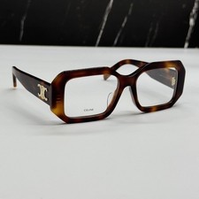 NEW CELINE CL50155I 053 GEOMETRIC HAVANA BROWN EYEGLASSES CELINE