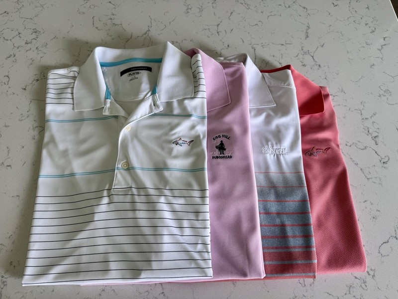 Greg Norman Shark Golf Polo Shirt Lot of 4 - Mens Large - Excellent Condition