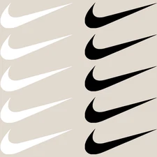 Set of Ten Nike Swoosh Iron On DTF Transfers For Soft Garments T-shirt, Handmade
