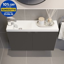 Bathroom 800mm Slim Wash Basin Sink White Gloss Modern Recessed 1 Tap Hole