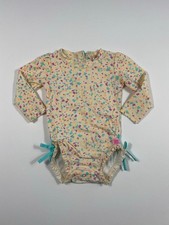 RuffleButts Confetti Long Sleeve Rash Guard Swimsuit Baby 18 24M