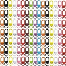 100 Pcs Metal Lobster Claw Clasps Lanyard Clips Swivel Snap Hooks for Keychains