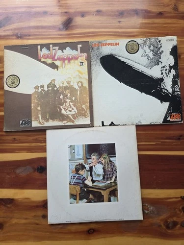 Led Zeppelin 3-LP Vinyl Bundle: Self-Titled (I), II, Presence,Early US Pressings