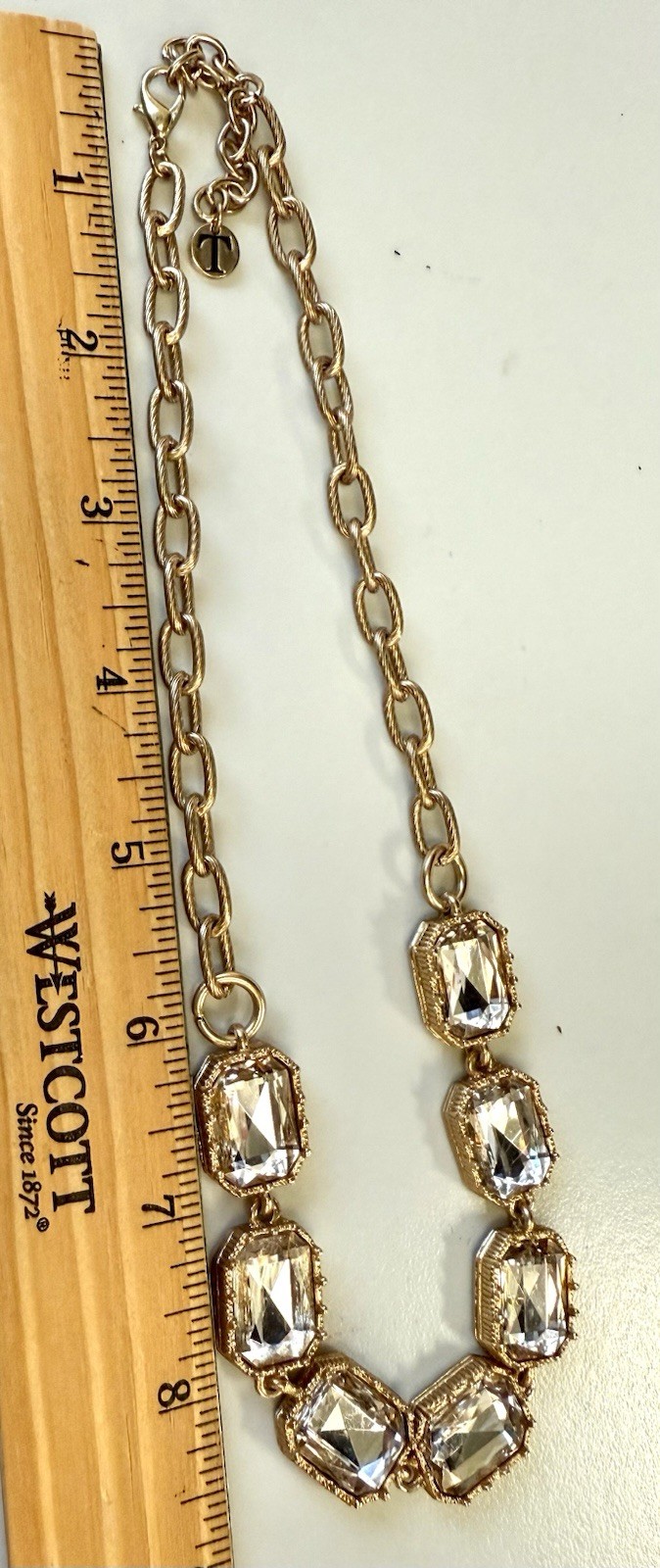 Talbots Statement Necklace – Large Emerald Cut Cl… - image 3