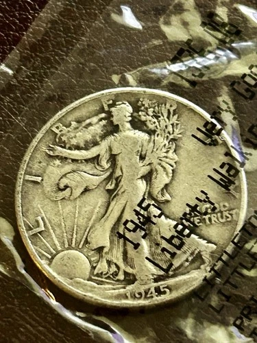 1945 P Liberty Walking Half Dollar 50C 90% Silver Very Good Littleton WWII Coin!
