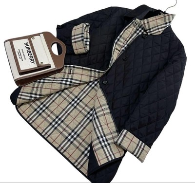 Large Size Burberry London Quilted Jacket Nova Check Made In The