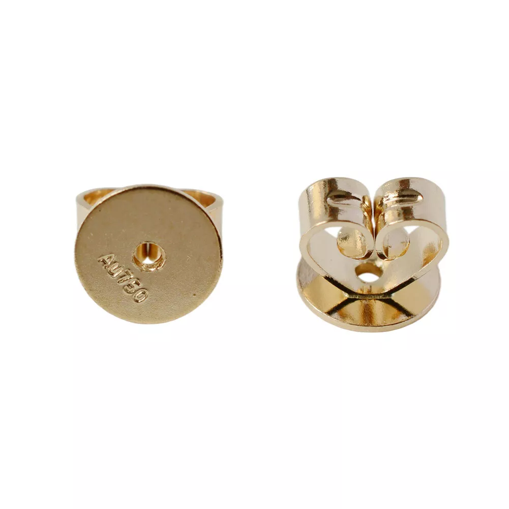 flat earring backs,18k gold earring backs for studs,Gold earring