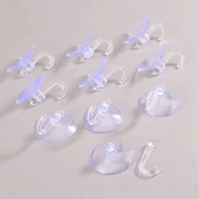 10pcs Rubber Suction Cup 4cm Transparent Hooks Wall Hanger Kitchen Bathroom