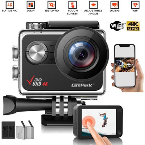 Campark V30A Native 4K Action Camera 20MP EIS Touch Screen WiFi Sport Camcorder - Picture 3 of 10