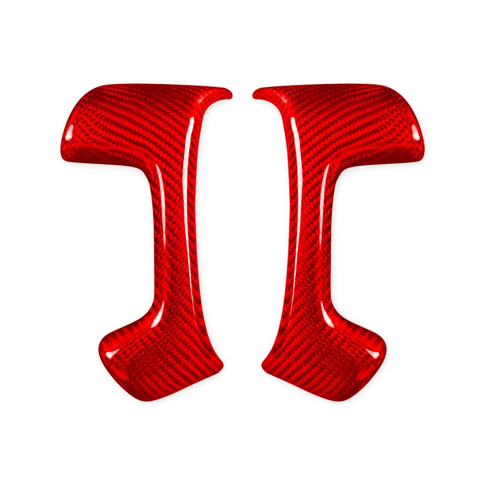 Red Dry Carbon Fiber Steering Wheel Panel Cover For Silverado/Tahoe/Sierra/H2 — 第 2/4 张图片