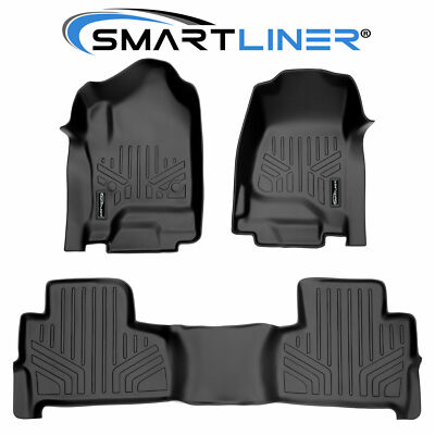 SMARTLINER Custom Fit Floor Mats 2 Row Liner 2015-2020 Chevrolet Tahoe GMC Yukon