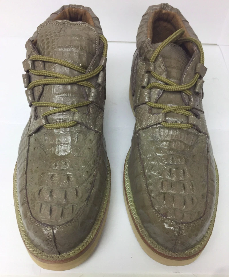 Mens Light Brown Crocodile Western Shoe Sneakers Genuine Exotic Leather Rodeo - Image 2 of 4