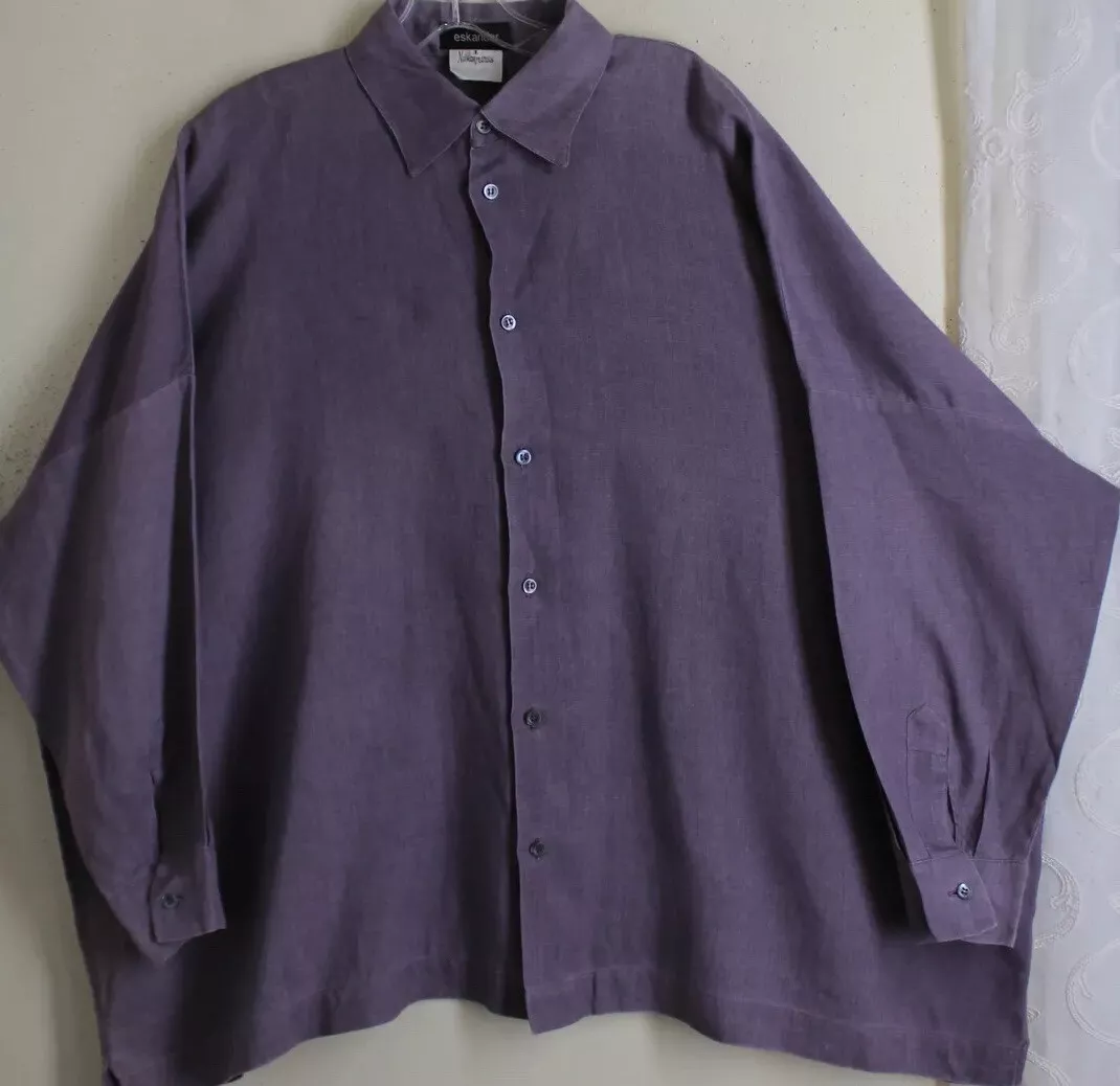 Eskandar 1 PURPLE Linen Lux Jean Breezy Boxy 29