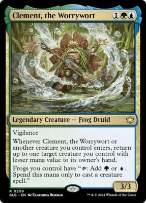 CLEMENT, THE WORRYWORT mtg NM-M Bloomburrow 1 Rare