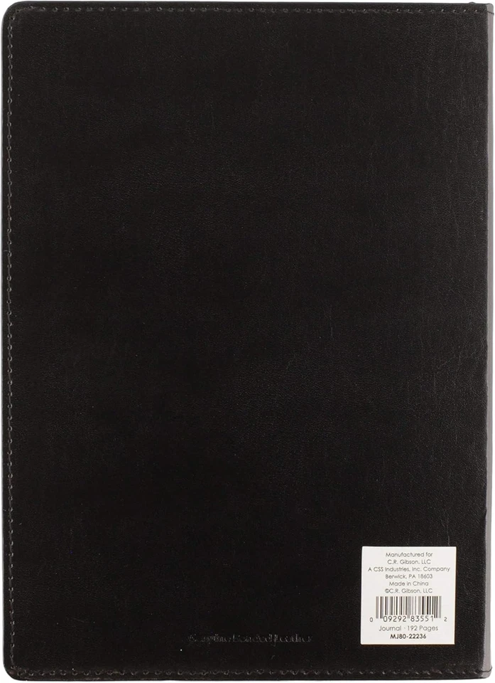 C.R. Gibson Black Leather Large Journal Notebook, 7.5" W X 10.25" L, 192 Pages - Image 2 of 4