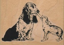 Dog Pull 3 3/4 x 2 3/4" Rubber Stamp, Dog Stamp, Dog Lover Stamp