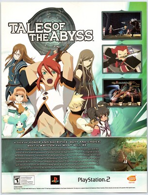 Print Ad 2005 Tales Of The Abyss PS2 RPG Original Namco Promo Poster Art
