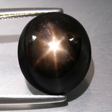 11.95 CT 12x10MM UNSEEN 6 RAYS SPARKLING NATURAL BLACK STAR SAPPHIRE GEMSTONE