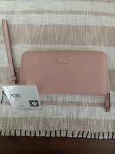 Anne Klein ❤ Pink Travel Wallet, Zippered Wristlet, 8x5x1 in.  New