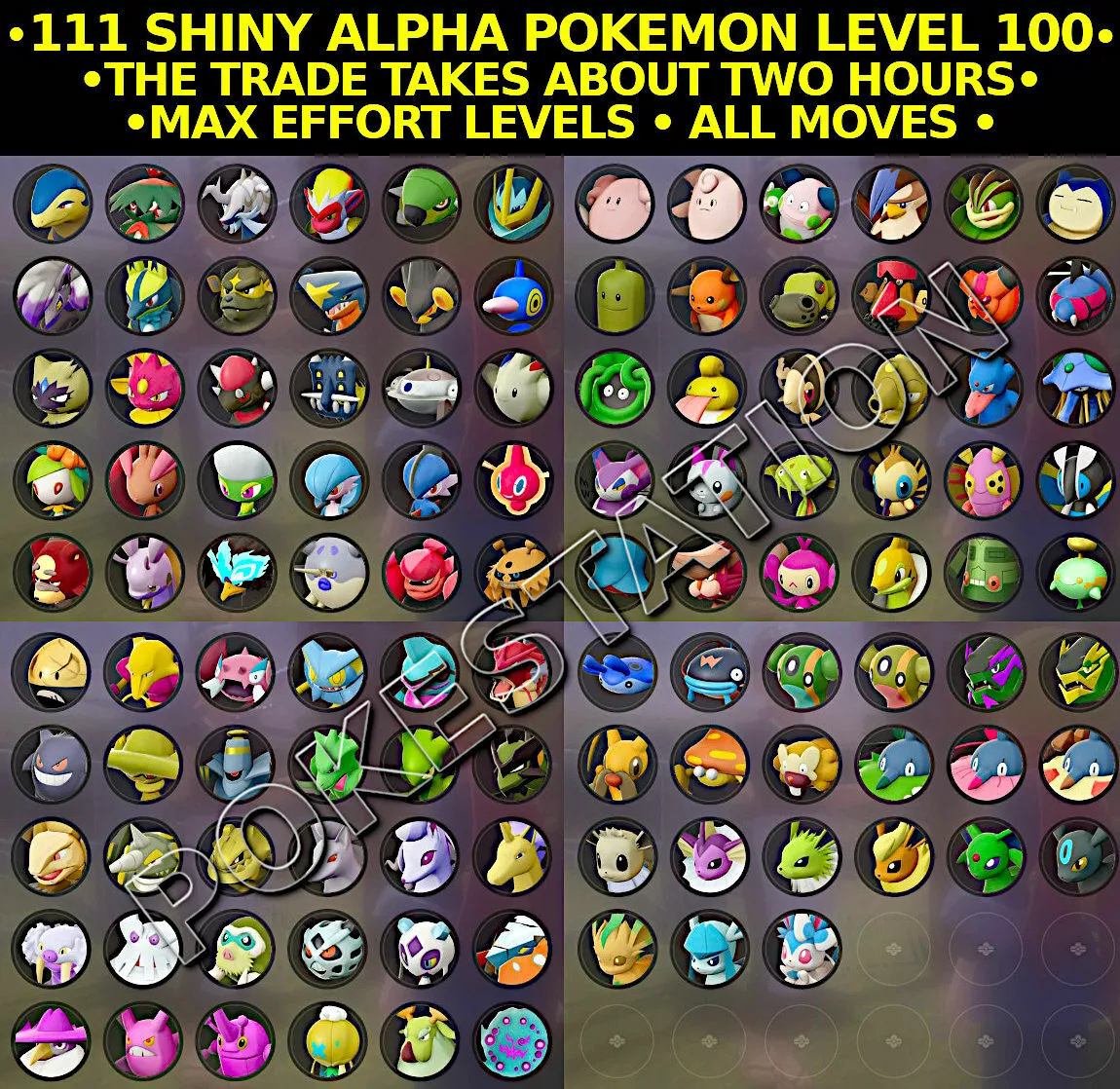 Pokemon Legends Arceus SHINY ALPHA EEVEE EVOLUTION LV.20 Bundle (x9) ✨ 6IV  Maxed