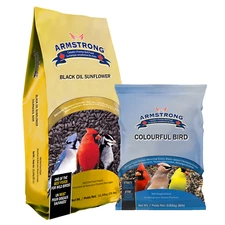 Armstrong Bird Food Combo Pack - Black Oil Sunflower Seed & Colourful Blend