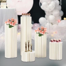 5pcs Cardboard Flowers Stands Milky White Flower Vase Stand Wedding Centerpieces