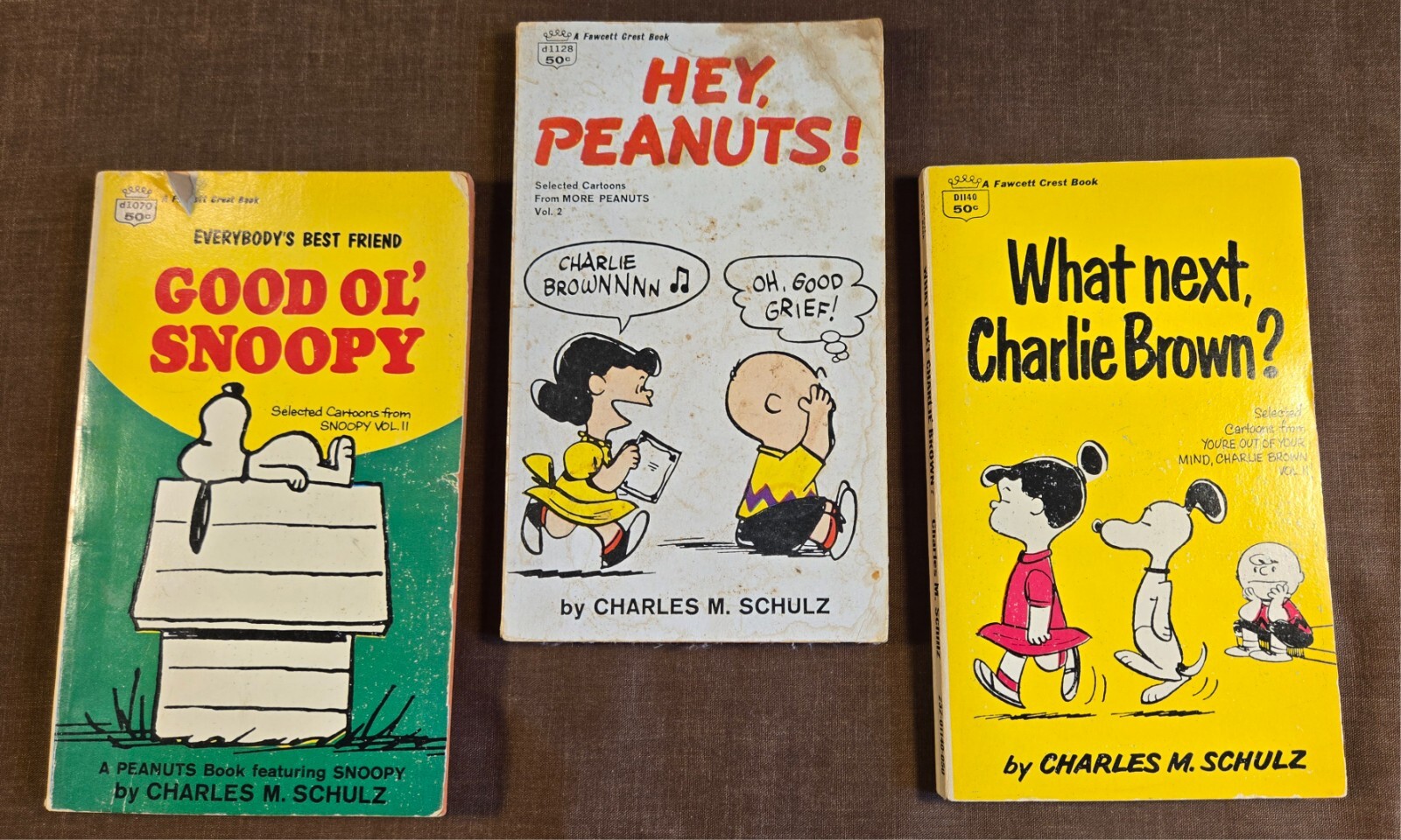 Vintage 1960s Peanuts Paperback Lot of 3 by Charles M Schulz Snoopy Charlie Brown