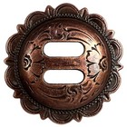 WESTERN SADDLE HEADSTALL TACK ANTIQUE COPPER ENGRAVED SLOTTED CONCHO 1-1/2"