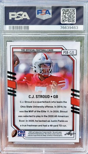 2022 Pro Set Draft Metal Purple Crystal #CJS C. J. Stroud Rookie RC PSA 10 POP 2 - Picture 2 of 6