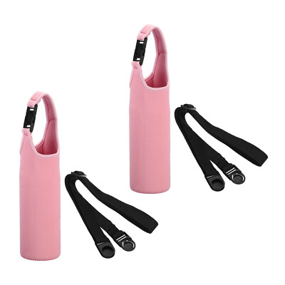 67 mm x 185 mm Wasserflasche 2er Set tragbares Neopren isoliert rosa Flasche