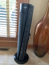 Vornado 143 Whole Room Air Circulation Tower Fan with Timer, Black