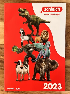 Schleich toy catalog Jan-June 2023 Smurfs Dinosaurs Bayala