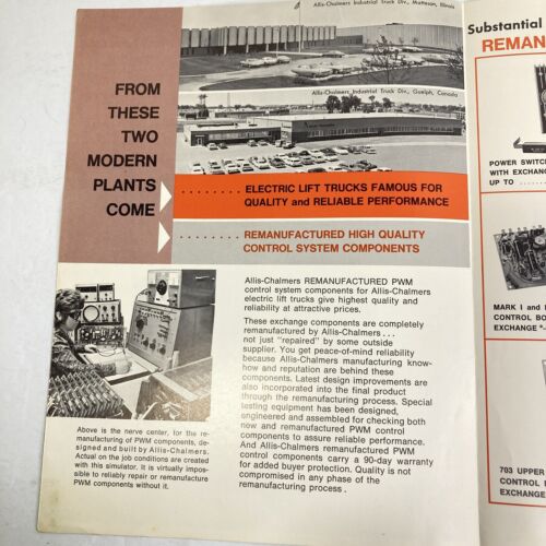 Vintage Allis Chalmers PWM Electric Lift Truck Control Original Sales Brochure - Picture 4 of 5