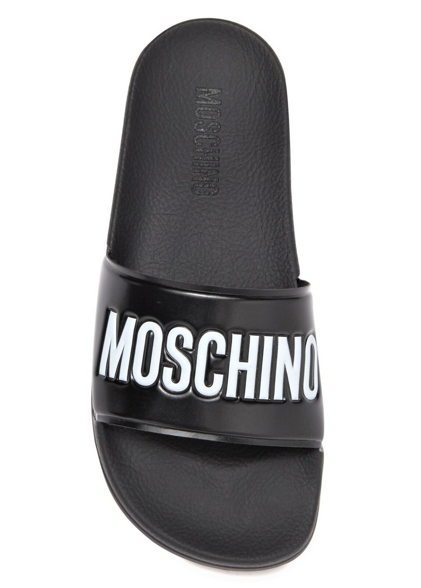 【Moschino】POOL SLIDE サンダル ブラック ロゴ スリップオン MOSCHINO 'Logo Pool Slide Sandal' Men's Black Made in ITALY