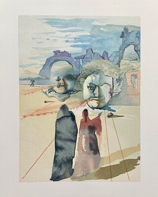 Salvador Dali 1960 DIVINE COMEDY PURGATORY 20 Color Woodcut Wood Block Engraving