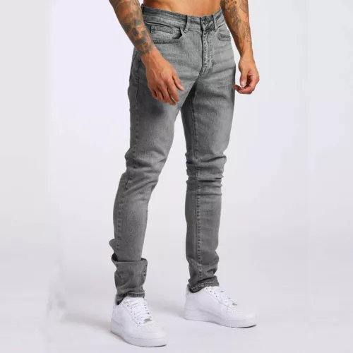 Neu Herren Jeans Slim Fit Skinny Stretch Denim Hose Baumwollhose Einfarbig - Bild 5 von 29