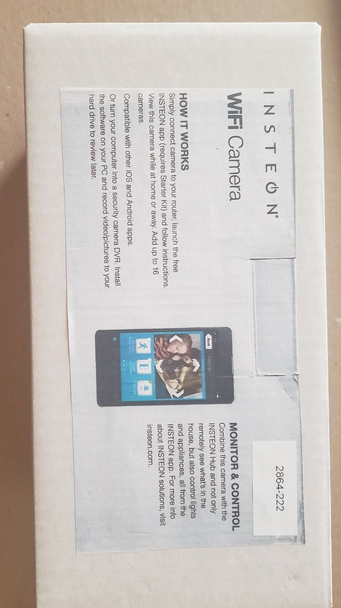 Insteon WiFi white Camera w/Pan Tilt /Night Vision Device 2864222