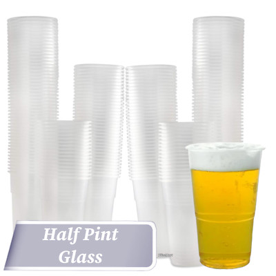 Einweg Kunststoff Halbes Pint Gläser Klar Plastikbecher Robust Party Wiederverwendbar