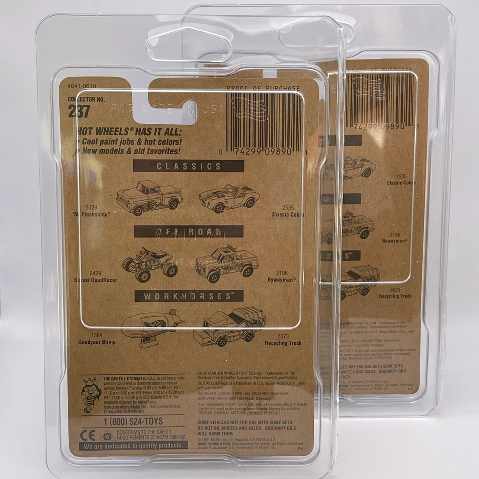 (2) Camión Ford Hot Wheels Mainline #237 1993 vintage con plataforma de estacas pared negra NUEVO Foto 4 de 4
