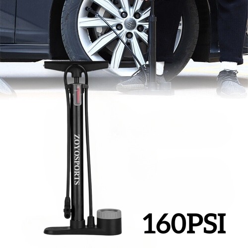 Cycling Mountain Bike Foot Floor Pump Gauge & 160 PSI Fits Presta Schrader - Picture 2 of 8