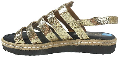 Fiore di Lucia Milano Damen Sandalen Goldfarbe/Schwarz EUR 39