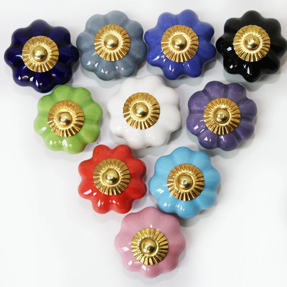 Möbelknöpfe Set 6-8-10 STK Möbelgriffe Keramik Knöpfe Griffe Möbelknopf Bunt m - Bild 3 von 4