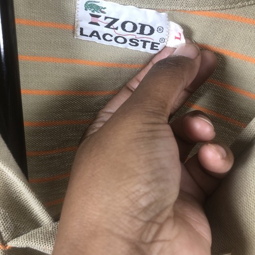 Vintage 90’s IZOD Lacoste Large Stripped Polo Shirt - Picture 3 of 4
