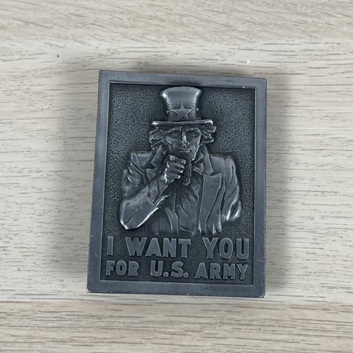 Vintage (1975) Uncle Sam "I Want You..." Belt Buckle by Bergamot Brass Works.