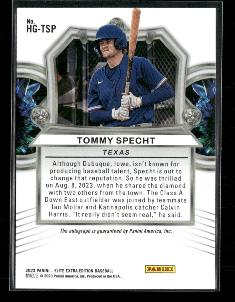 Tommy Specht 2023 Elite Extra Edition Hidden Gems Auto - Image 2 of 2