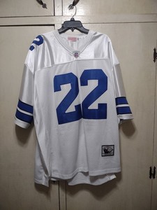 Emmitt Smith Throwback Mitchell & Ness White Stitched Sewn Cowboys Jersey Sz 52