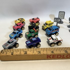1987 Galoob Micro Machines Road Champs Cars Trucks Monster Lot of 11 W/ Signs **