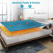 Electric Heated Blanket Warm Over Throw Flannel Digital Control Timer 60x50" US