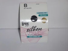 Leggs Silken Mist Pantyhose - Control Top - Sheer  Leg - Black - Size B - 97929